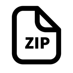 Rounded zip file icon or archived data vector