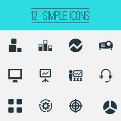 set of simple icons element vector image