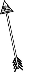 silhouette arrow native object with ornamental vector image