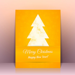 Yellow greeting card background with christmas vector