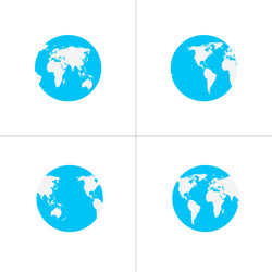 Earth globe icon set planet symbol stock isolated vector