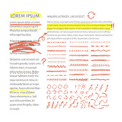 highlighter elements with text layout vector