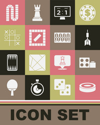 set checker game chips toy building block bricks vector image