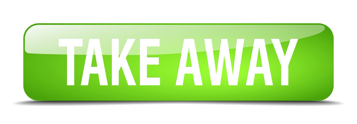 take away green square 3d realistic isolated web vector image