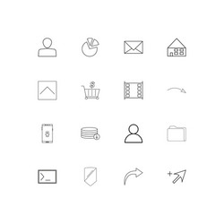 web linear thin icons set outlined simple vector image