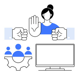 conflict resolution and teamwork in the workplace vector image