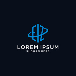 Ez initial monogram logo with hexagonal shape vector