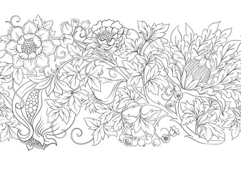 fantasy flowers in retro vintage jacobean Vector Image