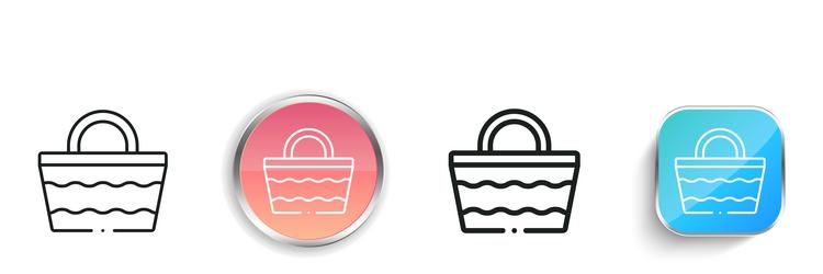hand bag icon thin linear regular and button vector image