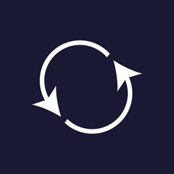 icon circulating reset button reload on dark vector image