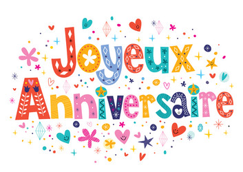 Joyeux Anniversaire Birthday Celebration Vector Image