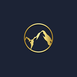 Mountain landscape tree river logo Royalty Free Vector Image