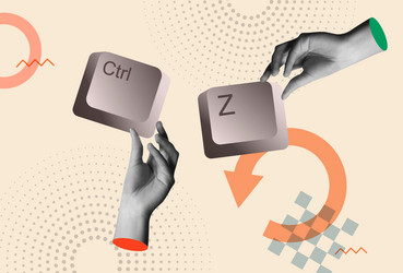 undo shortcut ctrl z keyboard keys and hands vector image