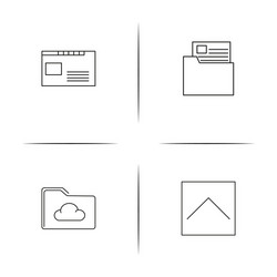 web and text simple linear icons set outlined vector image