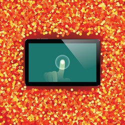 Digital tablet with shiny sensor screen touch vector