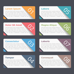 infographic elements with numbers and text vector image