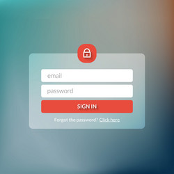 member login form interface for web page site vector image