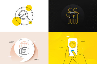 minimal set of internet documents analytics vector image