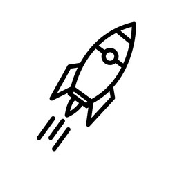 rocket launch icon set startup ship symbol space vector image