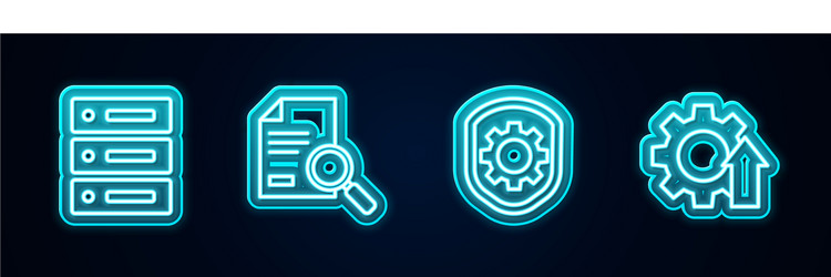 set line server data web hosting document vector image