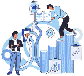 team solving complex problems teamwork metaphor vector image