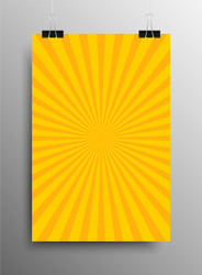 Sun rays orange background spiral Royalty Free Vector Image
