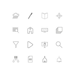 web linear thin icons set outlined simple vector image