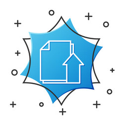 white line upload file document icon isolated vector image