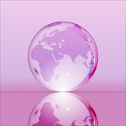 purple shining transparent earth globe vector