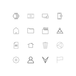 Web linear thin icons set outlined simple vector