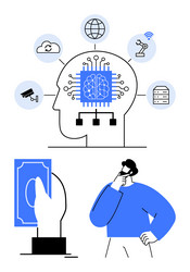 artificial intelligence integration in decision vector image