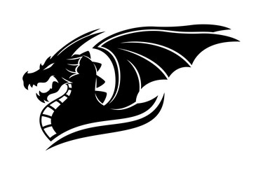 Black Dragon Emblem Vector Image