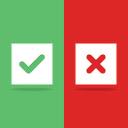 check and wrong marks tick cross vector image