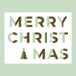 Merry Christmas Typography Word Art Vector Image