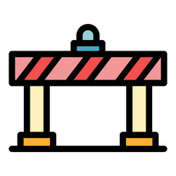 Road barrier gate icon color outline vector