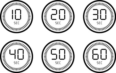 set timer count down digital clock isolated vector image