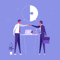 teamwork or partnership and success concept vector