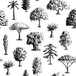 Tree Sketch Pattern vector image