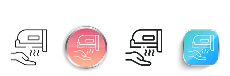 hand dryer icon thin linear regular and button vector image