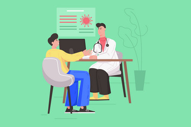 Medical clinic and healthcare service flat concept vector