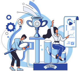 team solving complex problems teamwork vector image