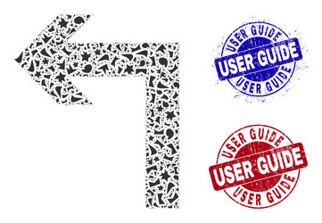 turn left mosaic of fractions with user guide vector image