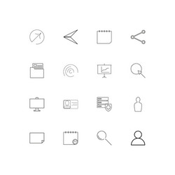 business simple linear icons set outlined vector image