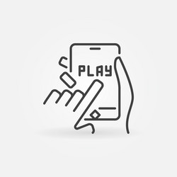 click on play button smartphone outline vector