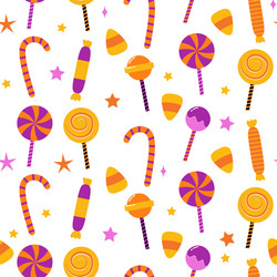 Happy halloween seamless pattern background set Vector Image