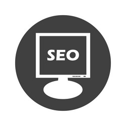 Round seo monitor icon vector