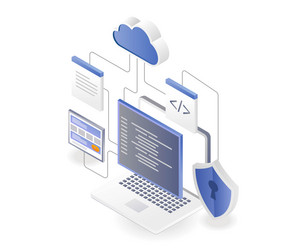 application layout programmer web security vector image