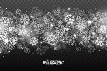 3d magic falling snow effect vector