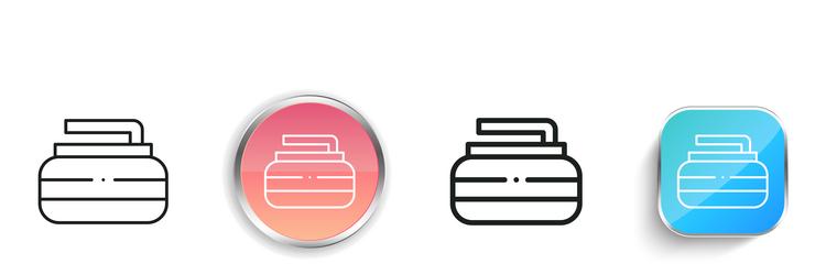 curling icon thin linear regular and button style vector image