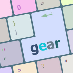 Gear button on computer pc keyboard key vector